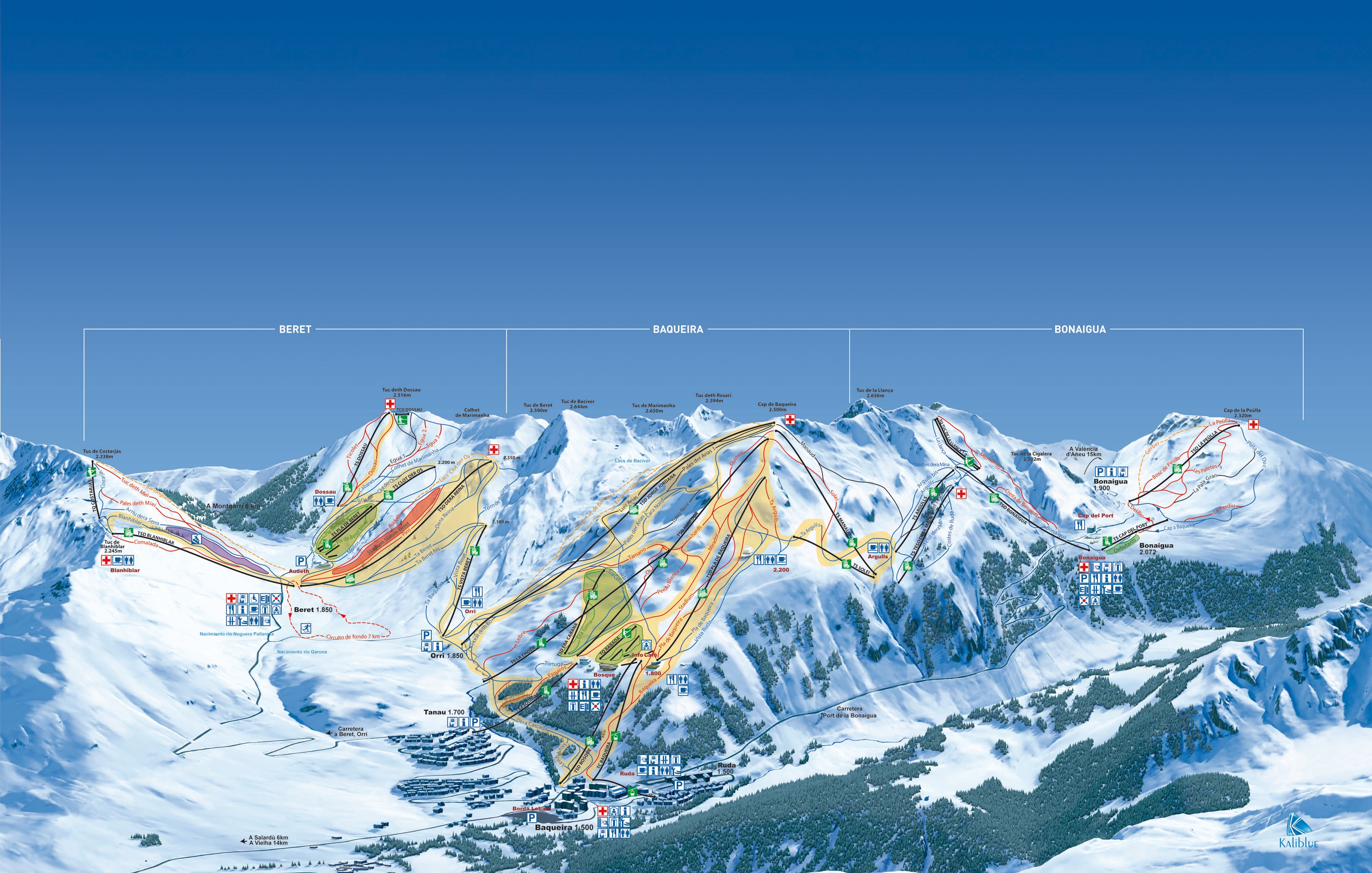 Ski slopes Maps Baqueira